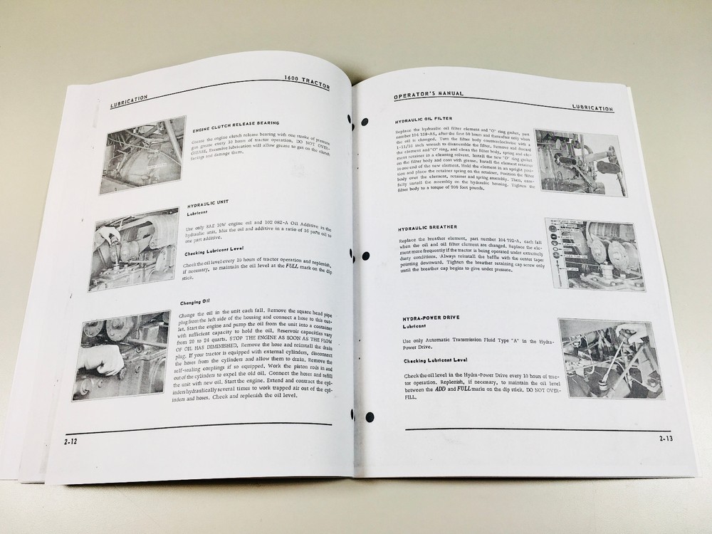 Oliver 1600 Tractor Owners Operators Manual Maintenance