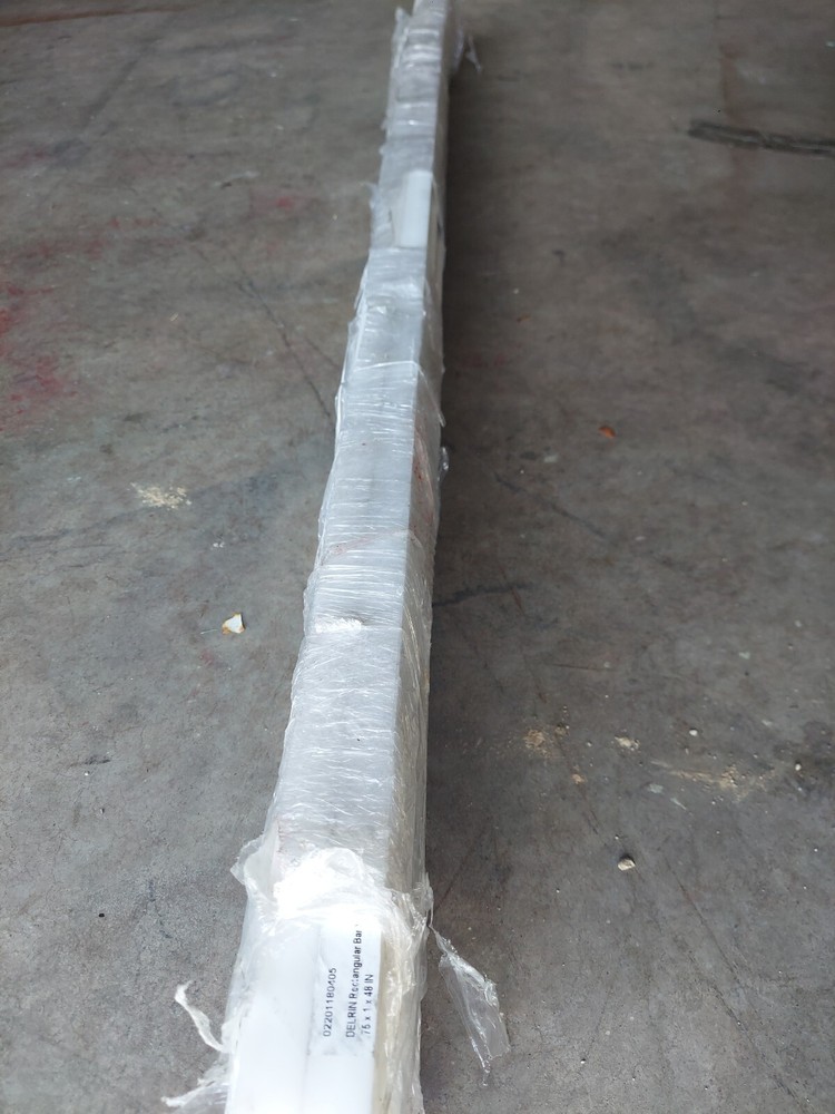 (9) Bulk Delrin Rectangular Bar Natural .75" x 1" x 48"