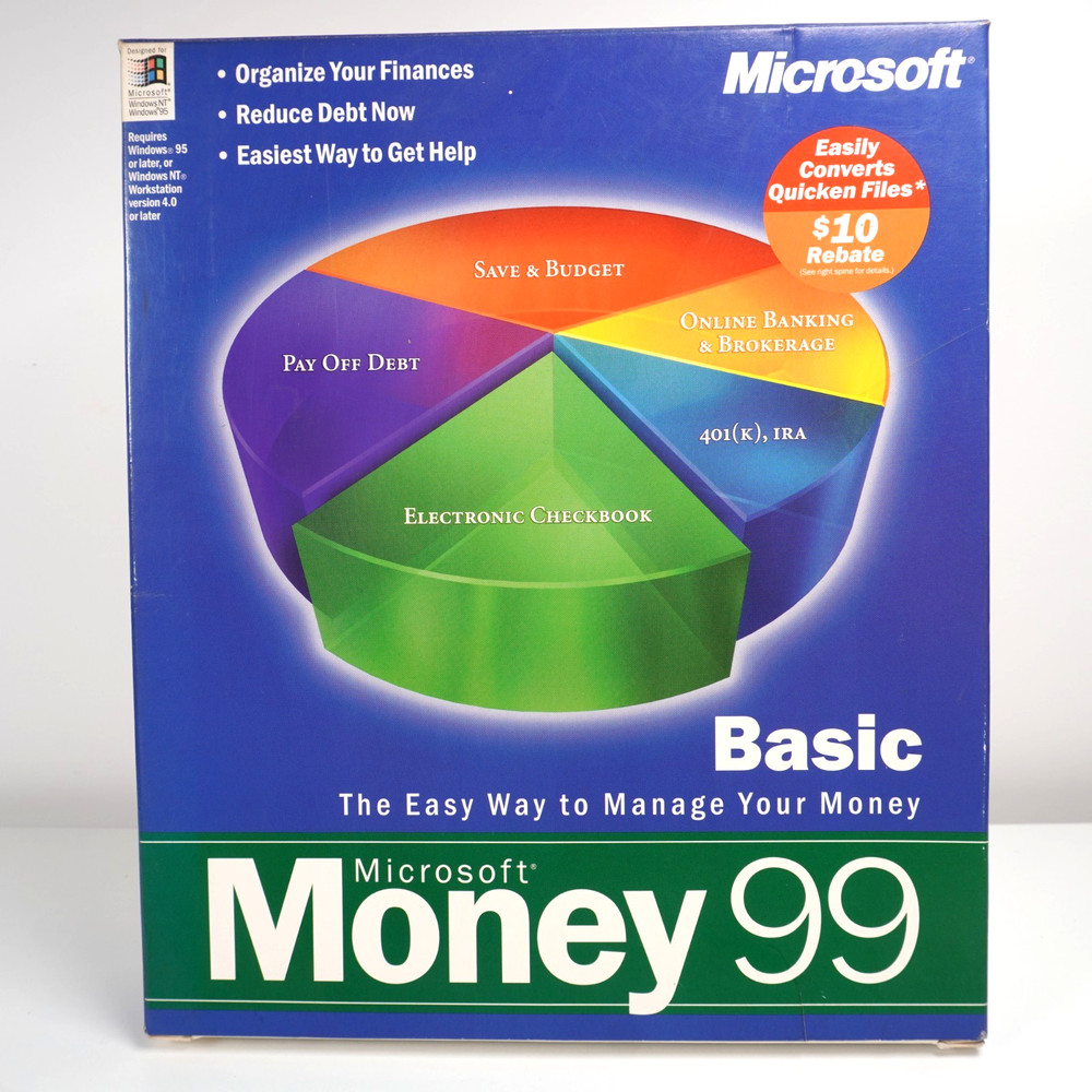 Microsoft Money 99 Basic English CD-ROM - For Windows 95 / NT - Complete Box