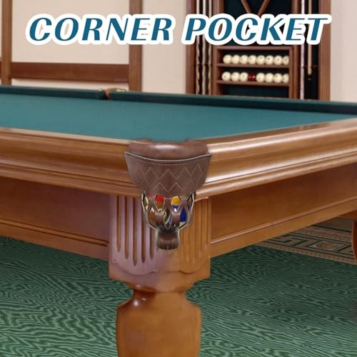 Billiard Pool Table Pockets Heavy Duty PU Leather Billiard Pockets Set of