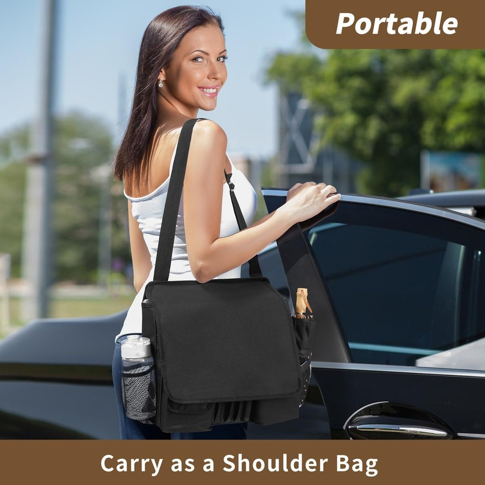 Car Front Seat Organizer for Paperwork File Laptop Mobile Office, Multi Compa...