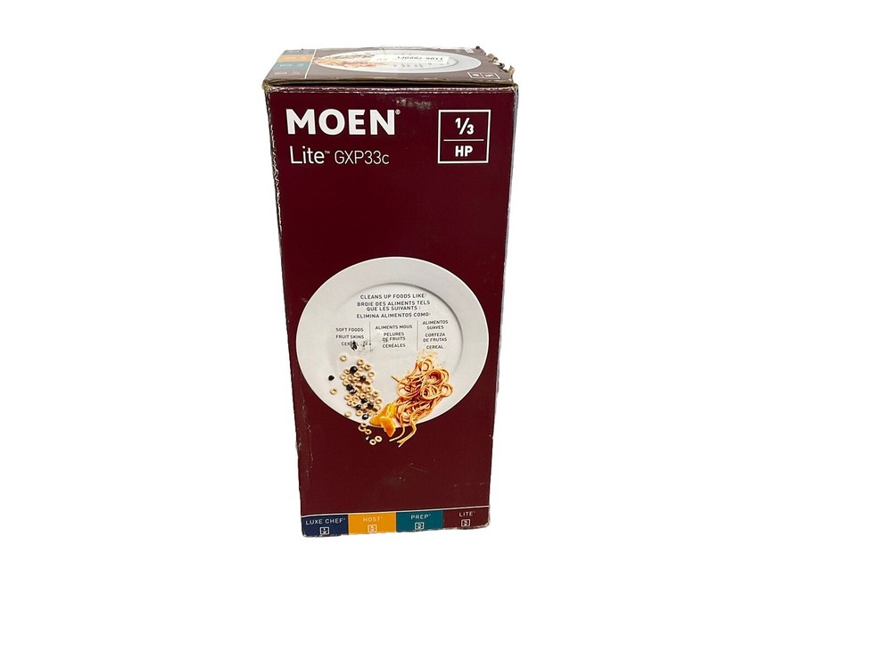 MOEN Lite Series 1/3 HP Continuous Feed Garbage Disposal with Power Cord