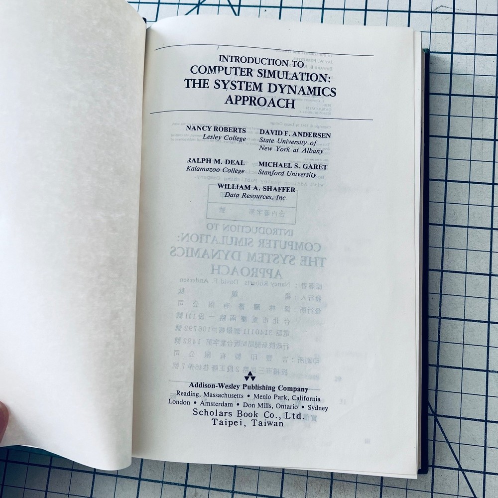 Computer Simulation System Dynamics Book 1983 Nancy Roberts Vintage Computing