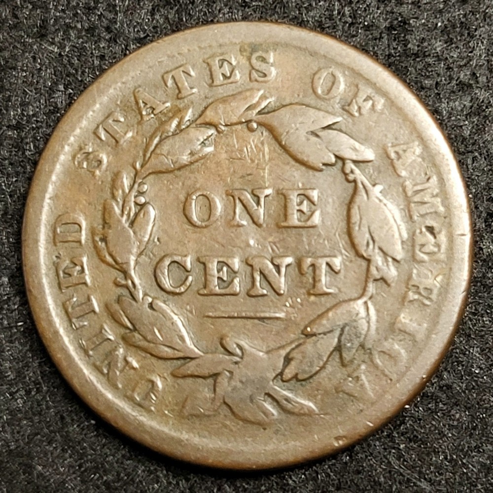 1838 Coronet Head Large 1c Cent VG