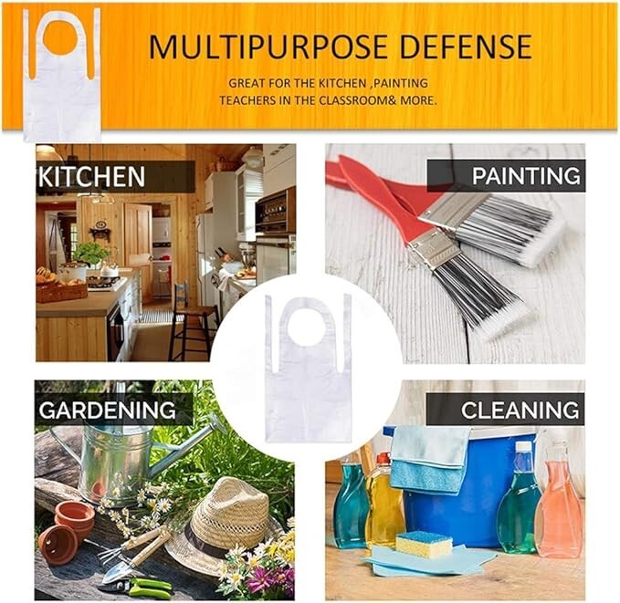 Disposable Polyethylene Aprons 28x46 Standard White ( 100/Count )