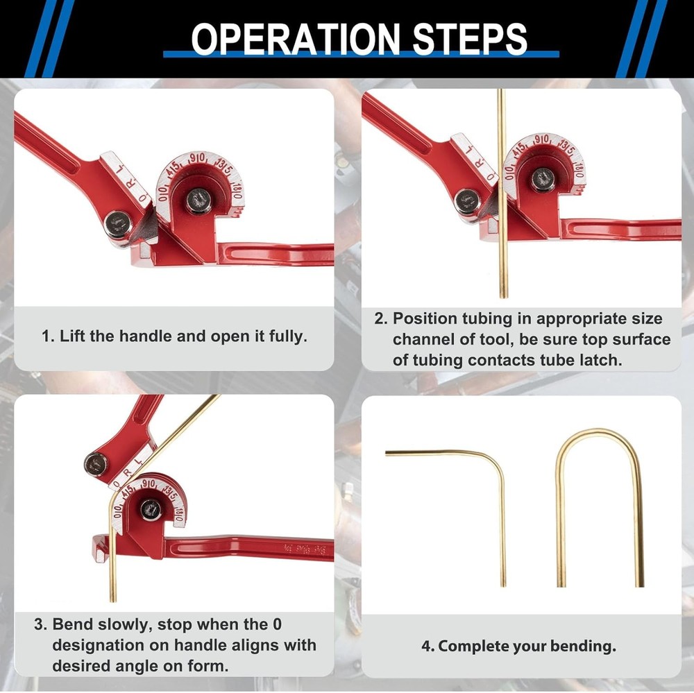 3 Size Pipe Bender Manual 0 180 Degree Red