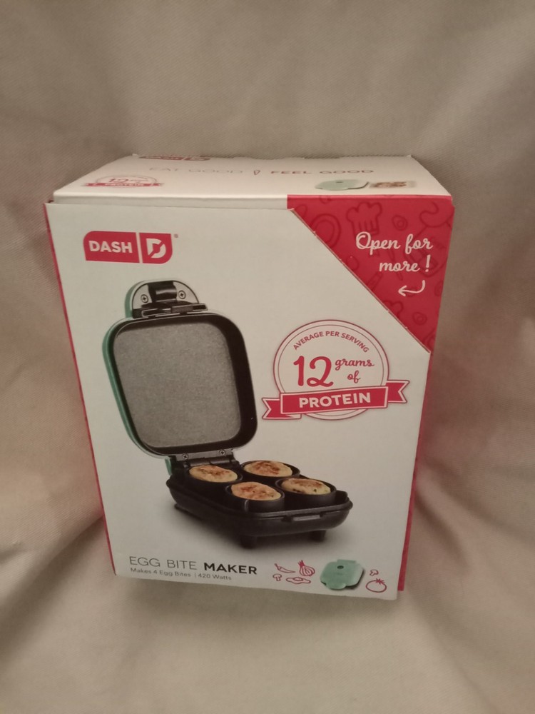 Dash Egg Bite Maker 4 Egg Bites with Recipe Guide - Aqua - Gently Used