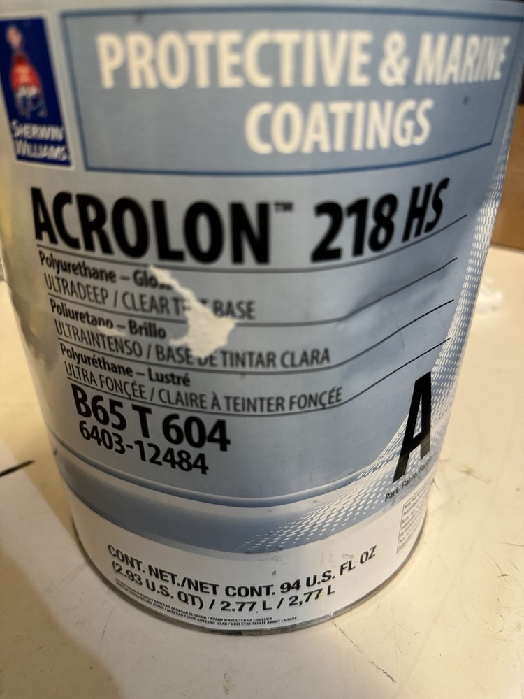 Sherwin Williams Acrolon 218 HS Polyurethane Gloss Paint Part A/ Maroon