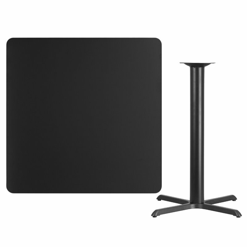 Bowery Hill 42" Square Restaurant Bar Table in Black
