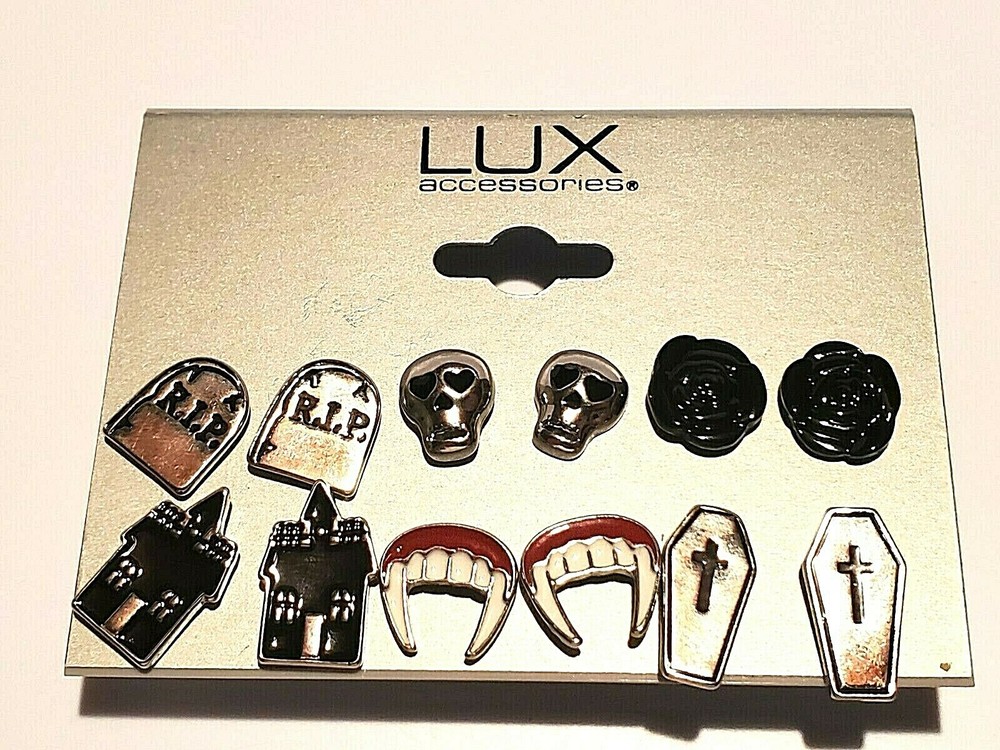Halloween Post Earrings 6 Sets Gift Lux Fun