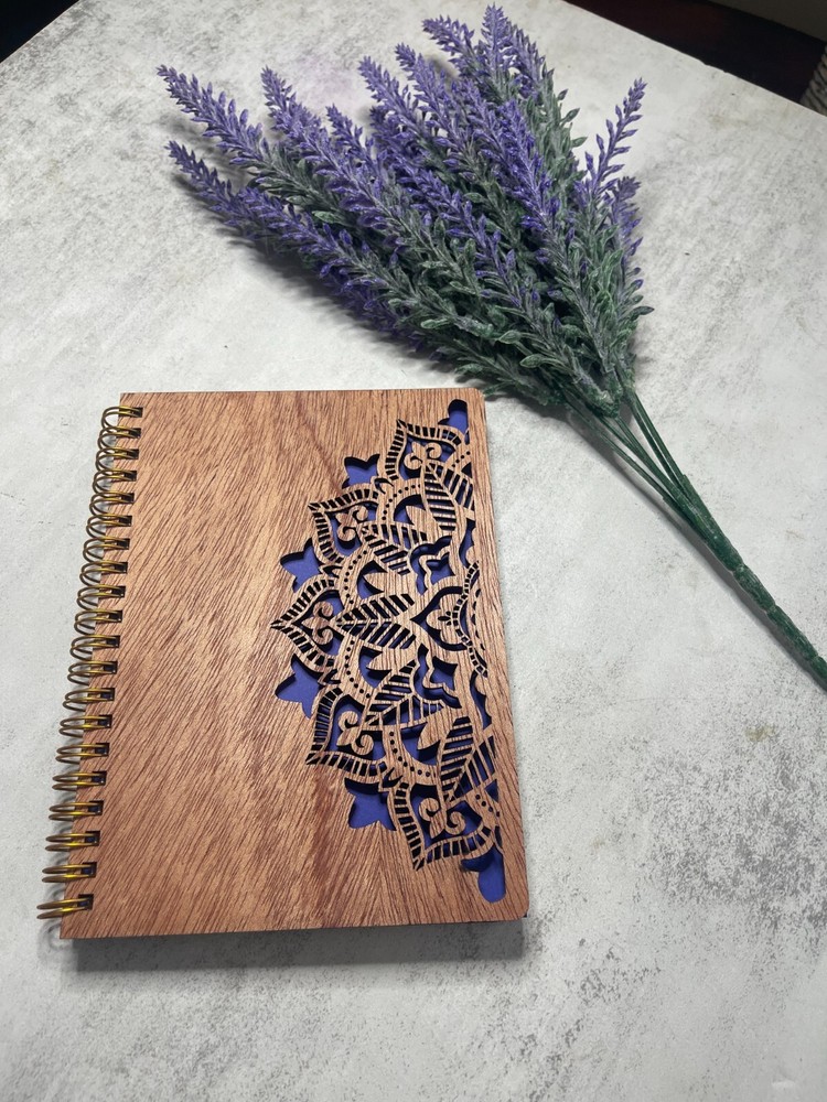 Mandala Wooden Covered Notebook/Journal