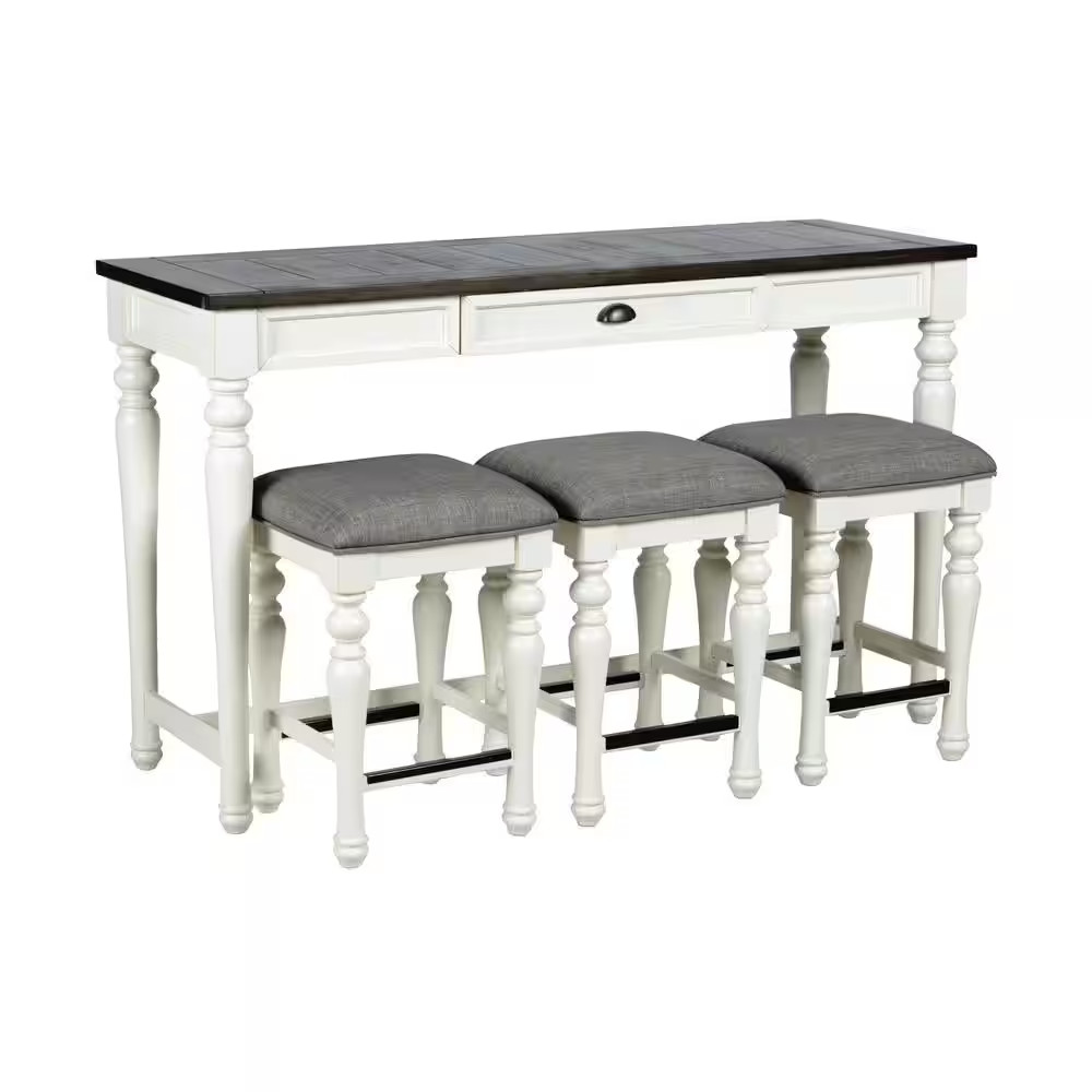 Joanna Ivory/Mocha Sofa Bar Set (4-Piece)