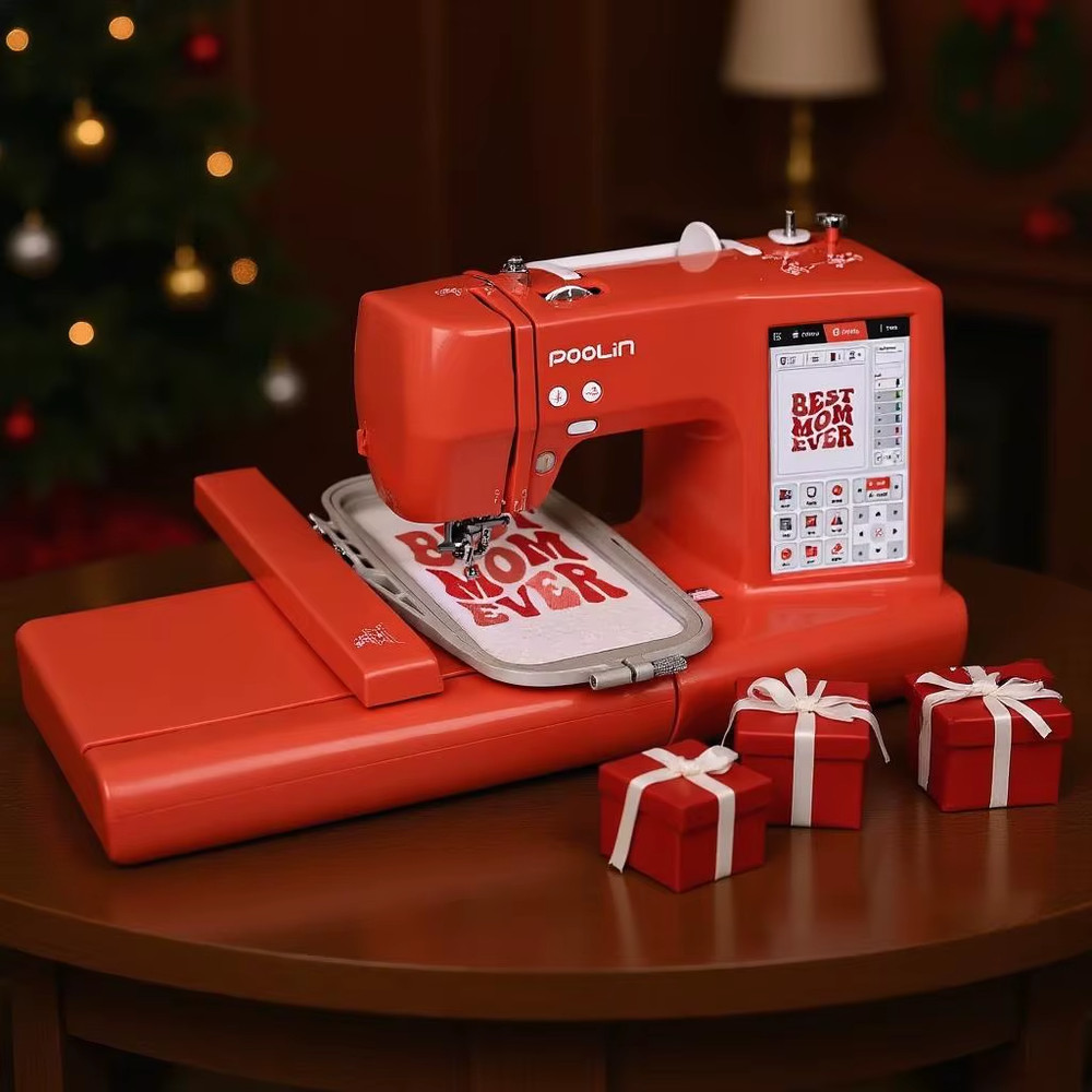 Computerized Embroidery Machine w/ Threads Bobbins Stabilizer DIY Home