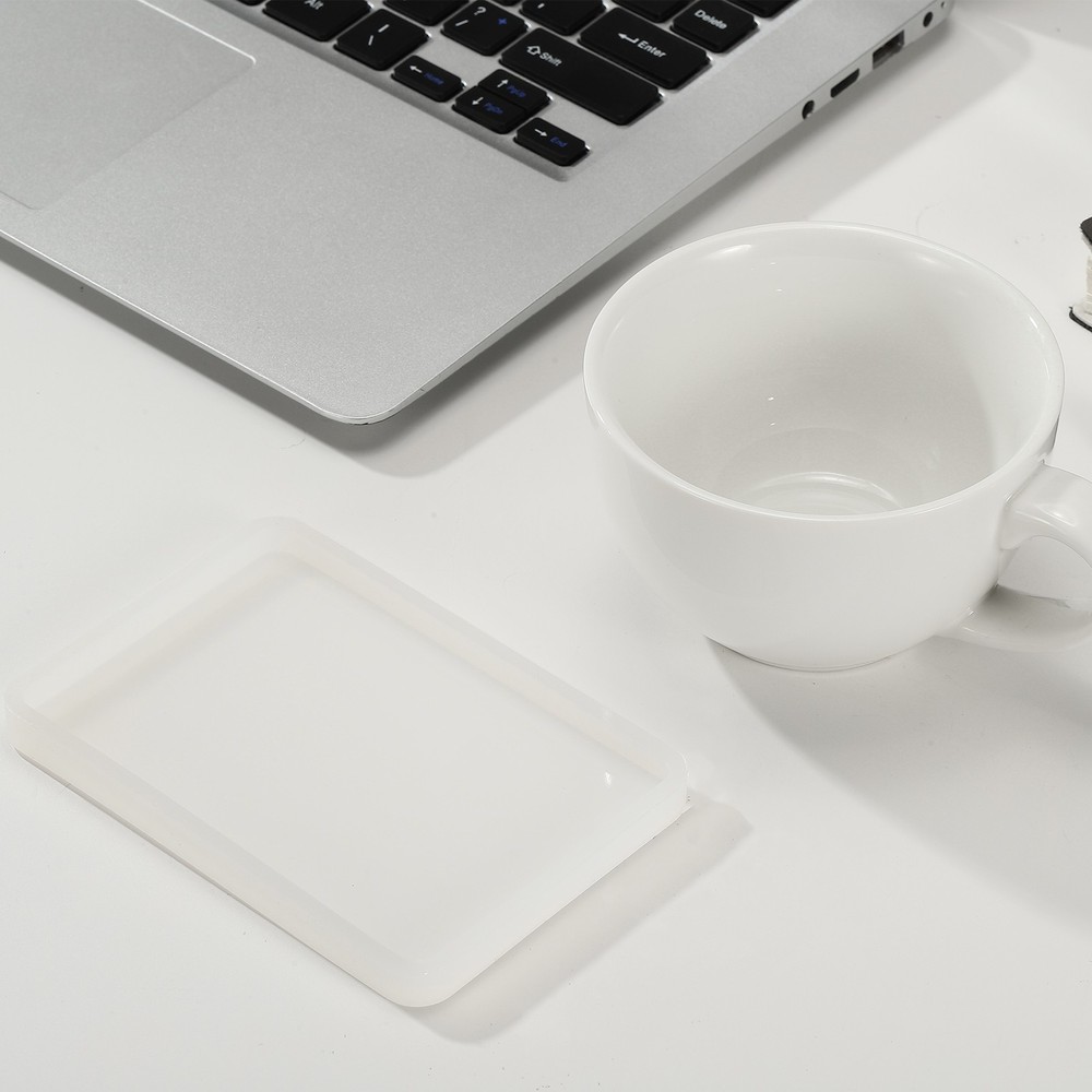 2 Pcs Coaster Silicone Casting Mould, 19x15cm/7.6x6in Rectangle Shape