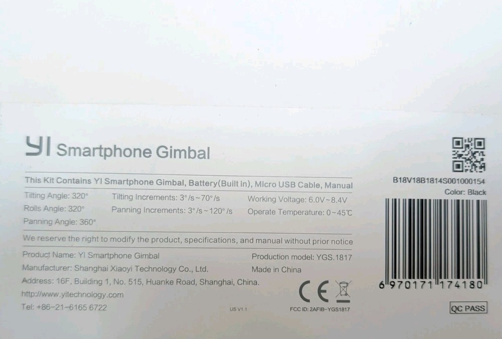 Yi Smartphone Handheld Gimbal 360 degree3-Axis