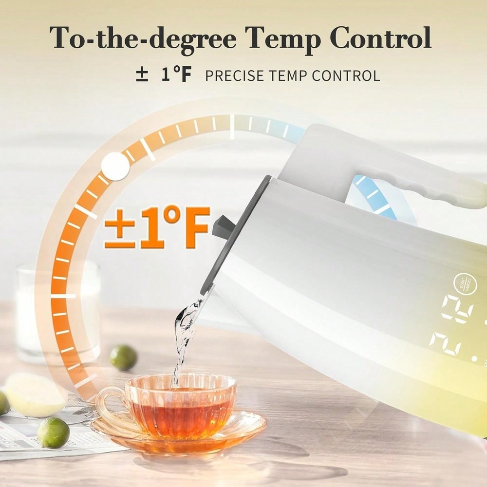 1200W Electric Kettle, 5-Temp Control, 2H Keep Warm, Stainless Steel Interior