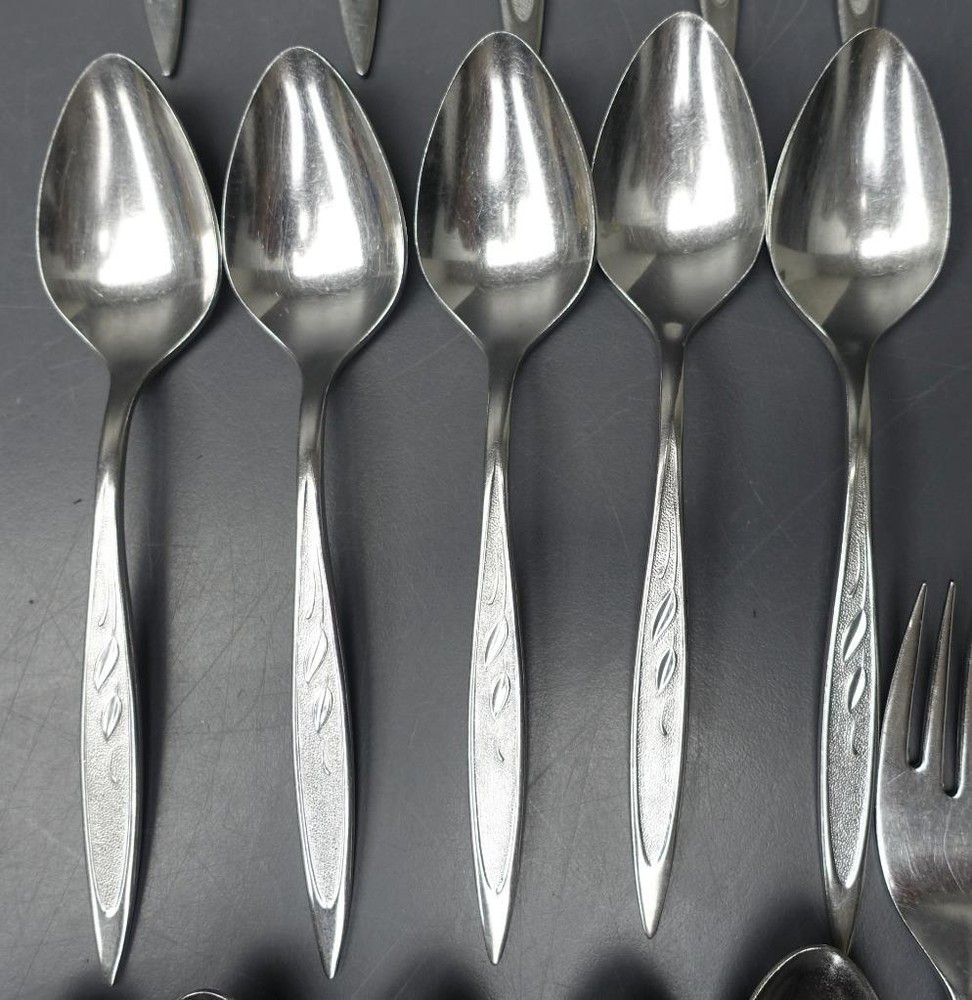 FLATWARE 53pc ROGERS stainless ROYAL HARVEST service for 11 + EXTRAS +SERVING
