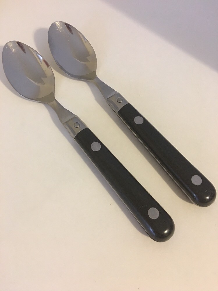 Studio Nova Stainless Du Jour? Black Rivets 2 TEASPOONS 6 1/8"