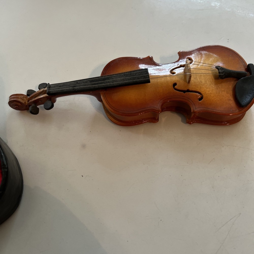 Miniature Violin Musical Instrument In Case With Bow