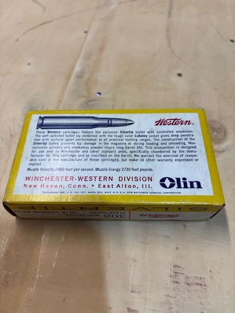 Vintage Western Super X Silvertip 308 ammo box (empty)