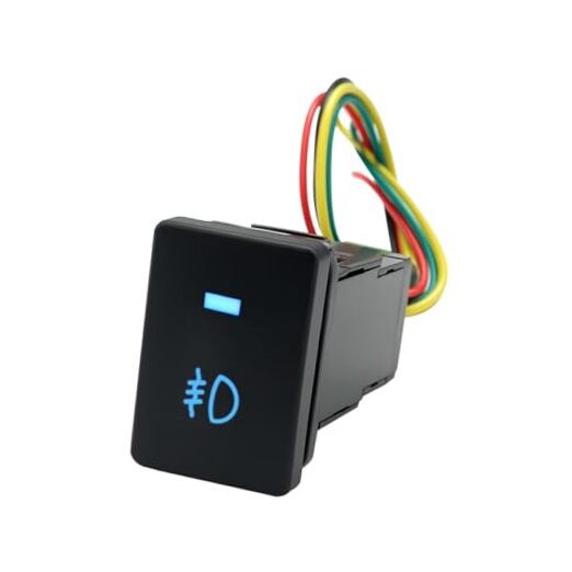 Car Fog Light Push Button Switch, LED Light Vehicle ON Off Front Fog Lamp