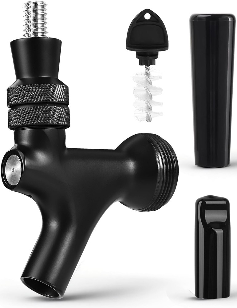 Draft Beer Keg Tap Faucet, Stainless Steel Core Brass USA Standard 1-1/8" Thr...