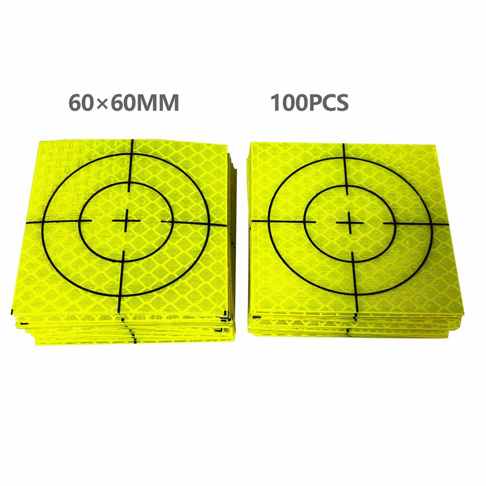 100PCS REFLECTOR SHEET 60X60MM REFLECTIVE TAPE TARGET (FLUORESCENT GREEN)