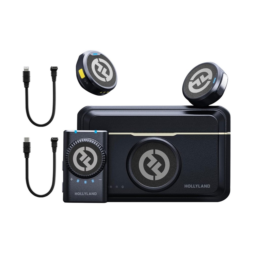 Hollyland LARK M2 DUO Wireless Camera-Mount Mic System, Universal Video Bundle