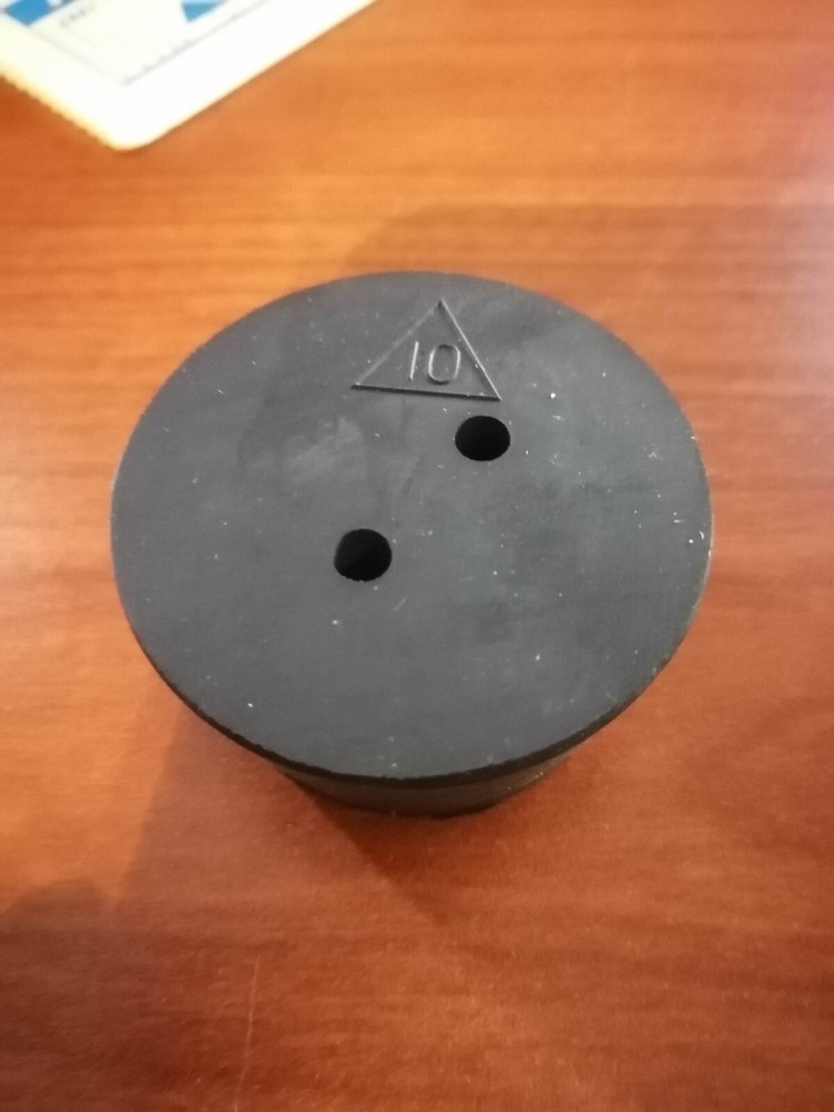 2 hole #10 rubber stopper