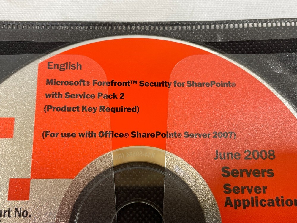 Microsoft Forefront Security for SharePoint with Service Pack 2 DVD with KEY!