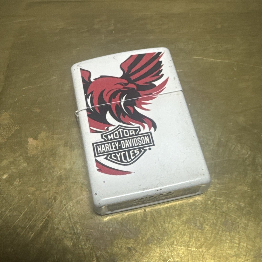 Zippo Harley Davidson Red & Black Eagle White lighter 2006