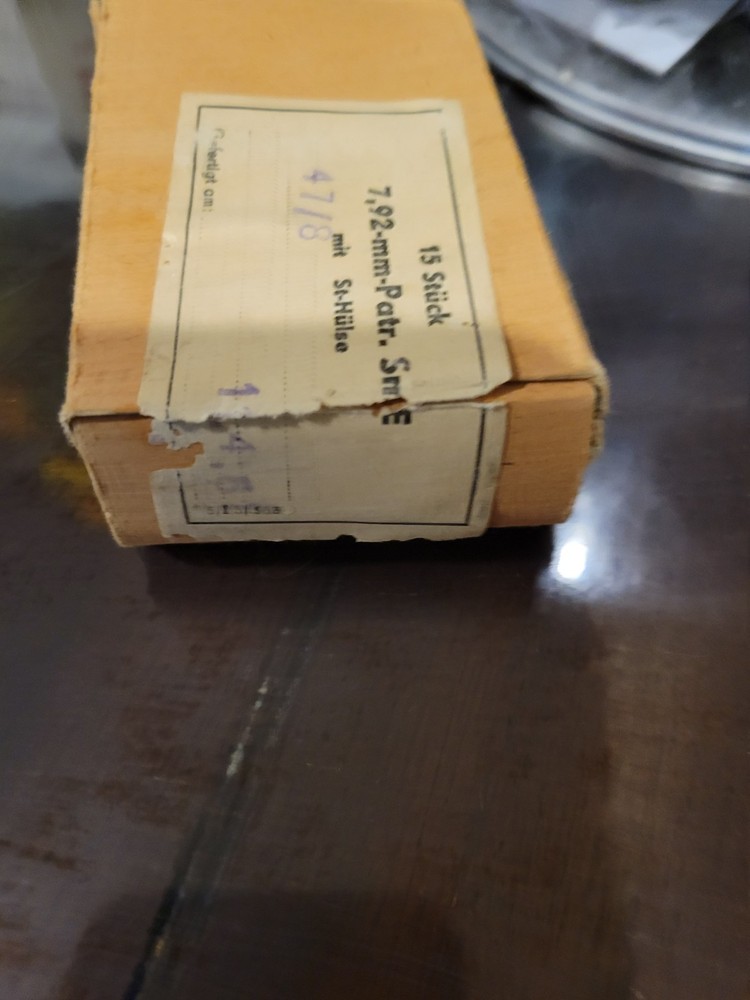Vintage 8 MM Mauser Empty Ammo Box Armored Piercing German