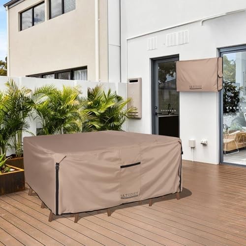 ULTCOVER Funda rectangular resistente para Rectangular 126 x 74 pulg. Marrón