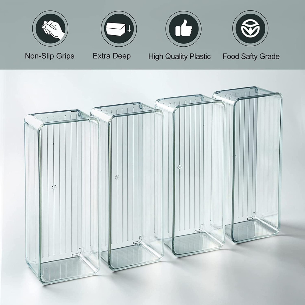 Clear Plastic Drawer Organizer Bins 8Pack Stackable Cutlery Storage Bins Trays