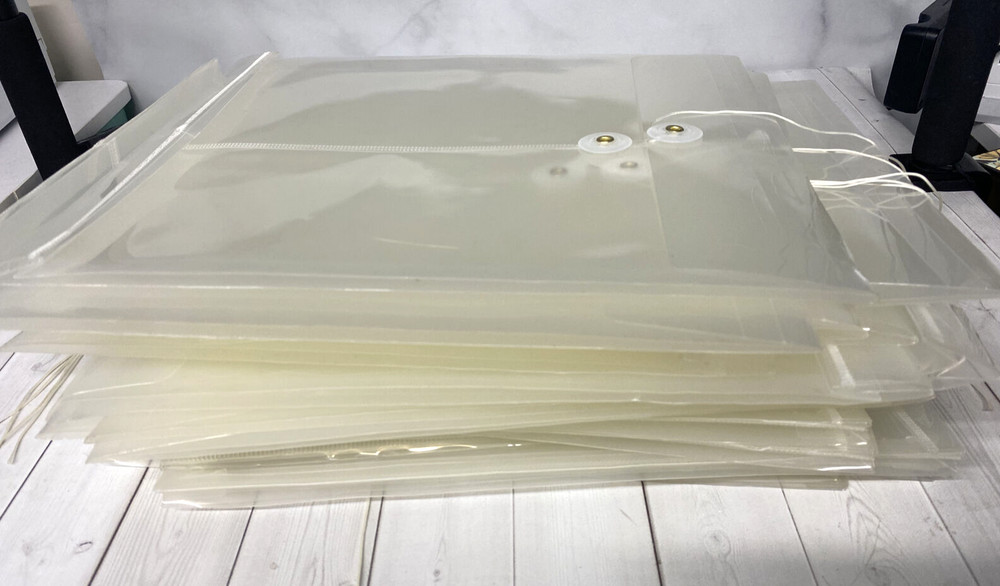 Scrapbooking Craft Organizers 25 Clear Plastic 12 x 10Folder String Tie Closure