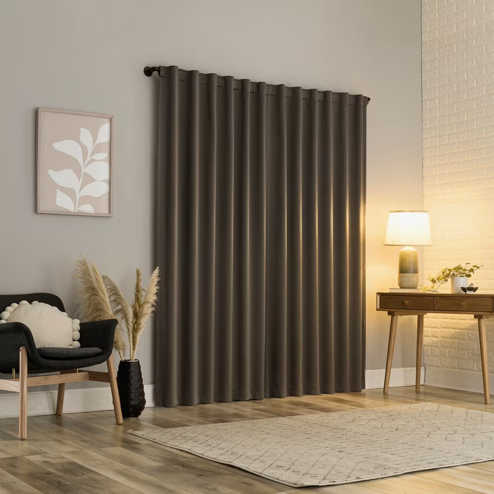2pc 52"x96" Sun Zero Blackout Aria Magnetic Closure Back Tab Curtain Panel