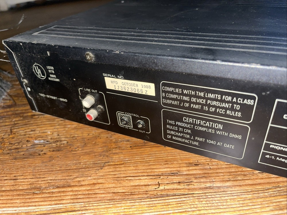 Pioneer PD-M401 6-Disc Stereo CD Player - Untested - Powers On