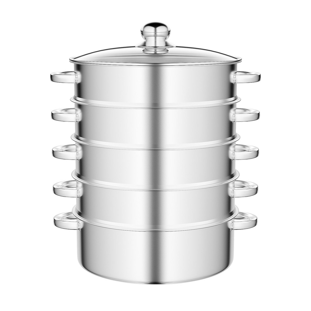 5-Layer Pot Steamer Multi-Layer Cookware Pot Cookware Stainless Steel Pot 28cm