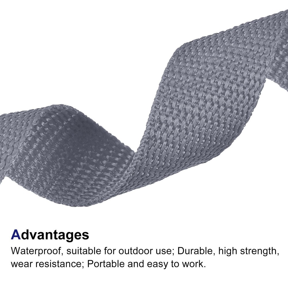Lightweight Polypropylene Webbing Strap 1" 50 Yards Grey Strapping