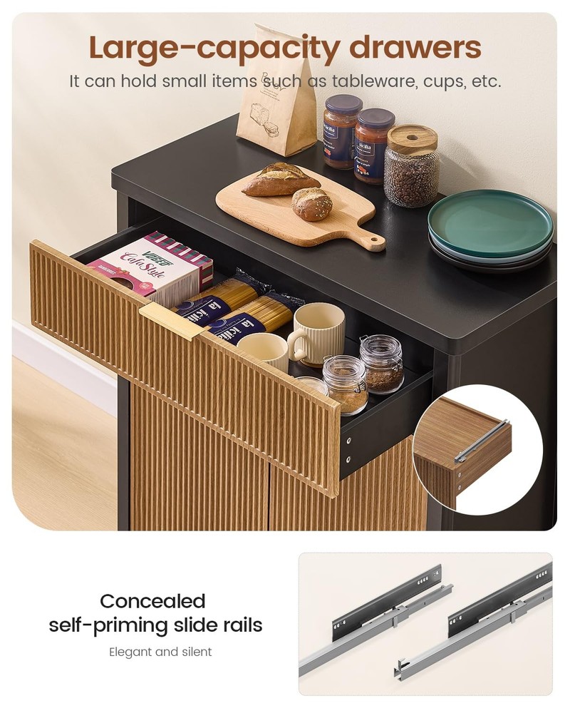 AOGLLATI Sideboard Buffet Storage Cabinet,Buffet Table with Storage & Doors and