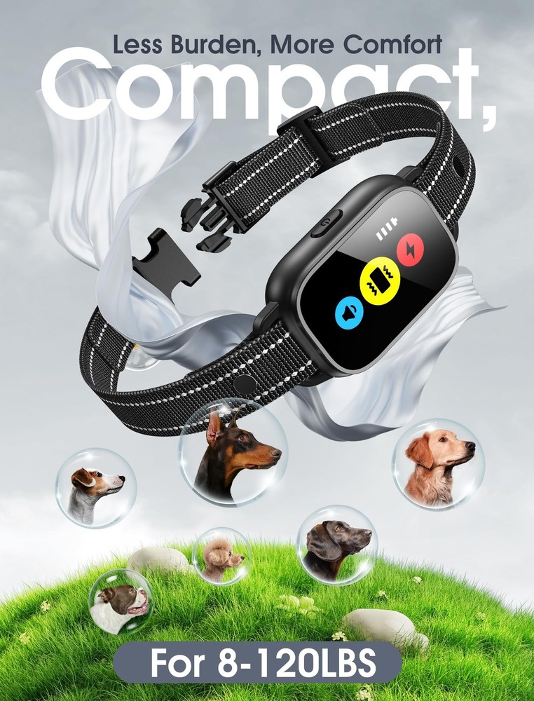 Dog Training Collar with Remote, Smart Dog Shock Collar with 3 Training Modes...