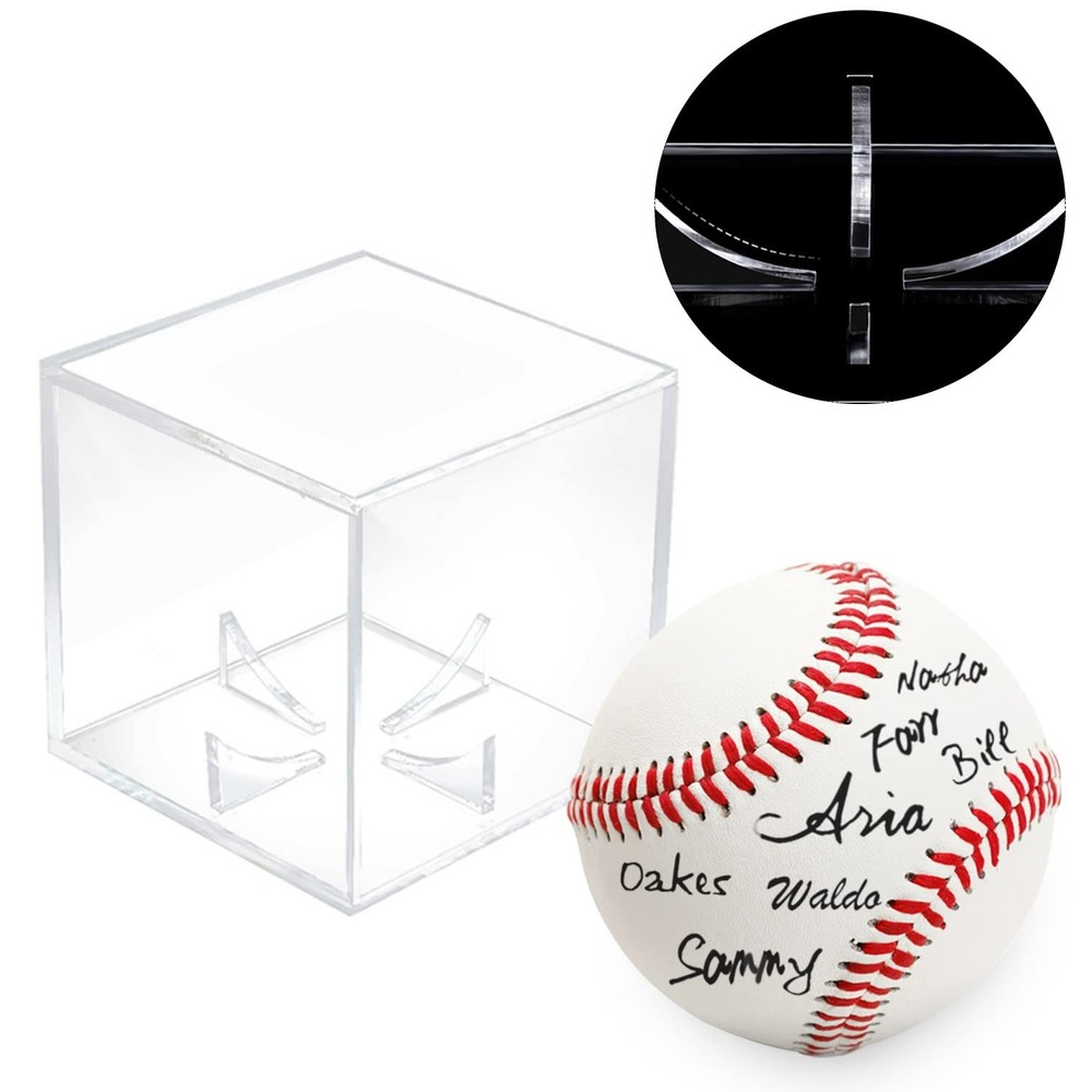 12Pack Baseball Display Case Acrylic Cube - UV Protected 12 PC, Clear