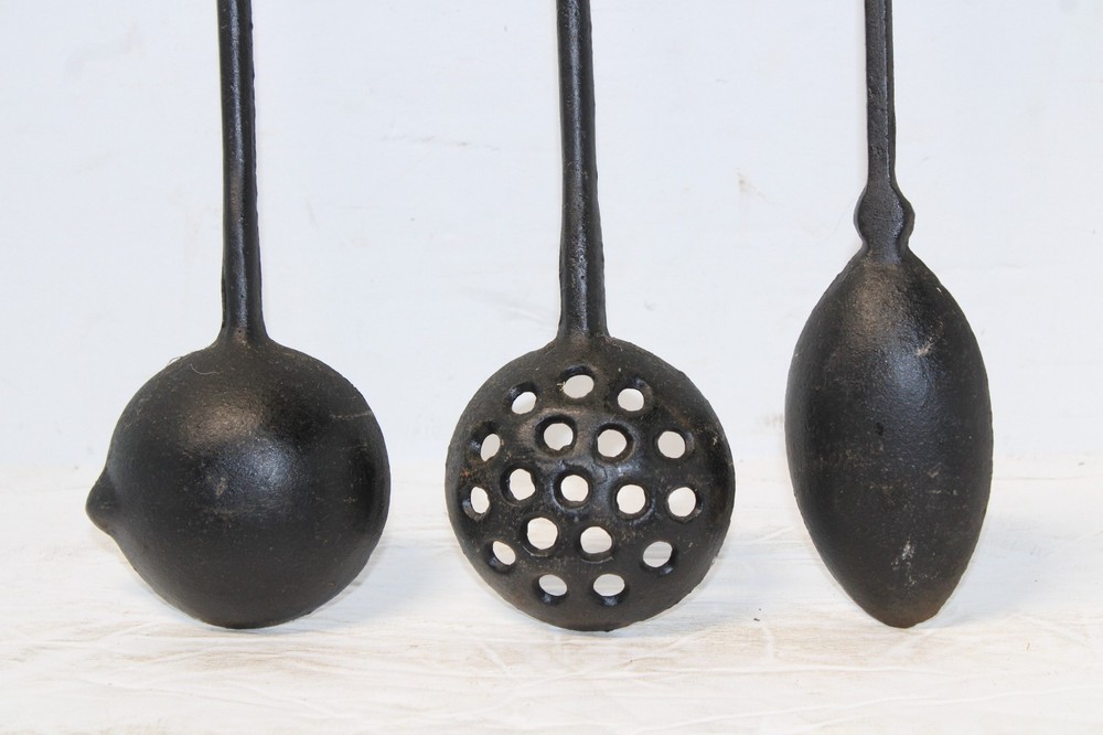 Set of 3 Cast Iron Early American Kitchen Tools