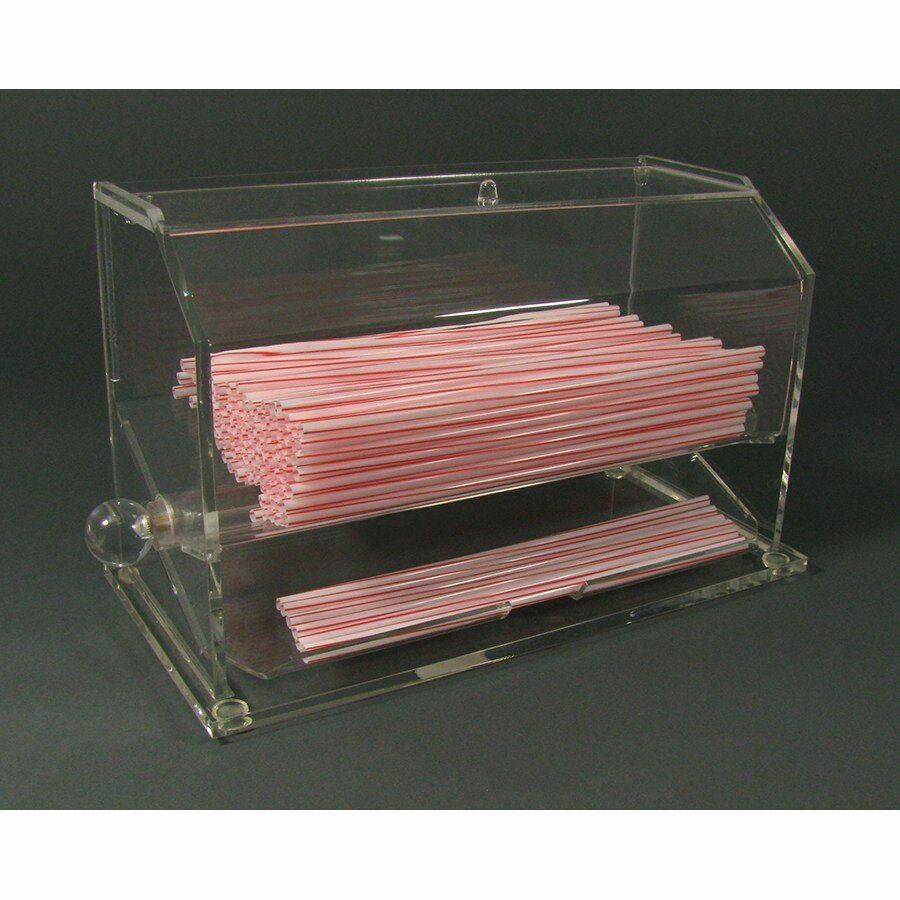 Straw Dispenser, Acrylic, Clear
