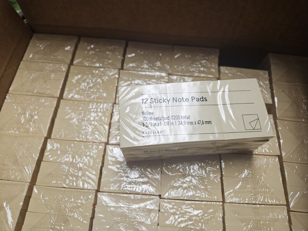 Box Of 36 Pack Staples Yellow Sticky Notes MSRP $323