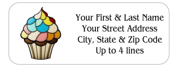 150 Cute Cupcake Cup Cake Mailing Return Address Labels Personalized