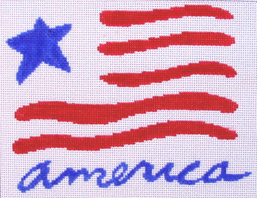 America Hand Painted Needlepoint Canvas