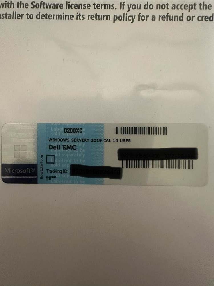 Microsoft Dell Windows Server 2019 CAL License 10 Users New OEM