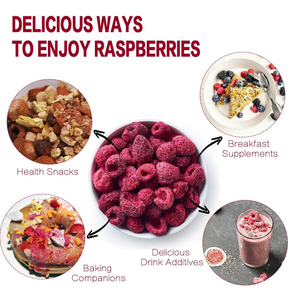 Freeze Dried Raspberries, Fruit, Whole Raspberry 3.88OZ