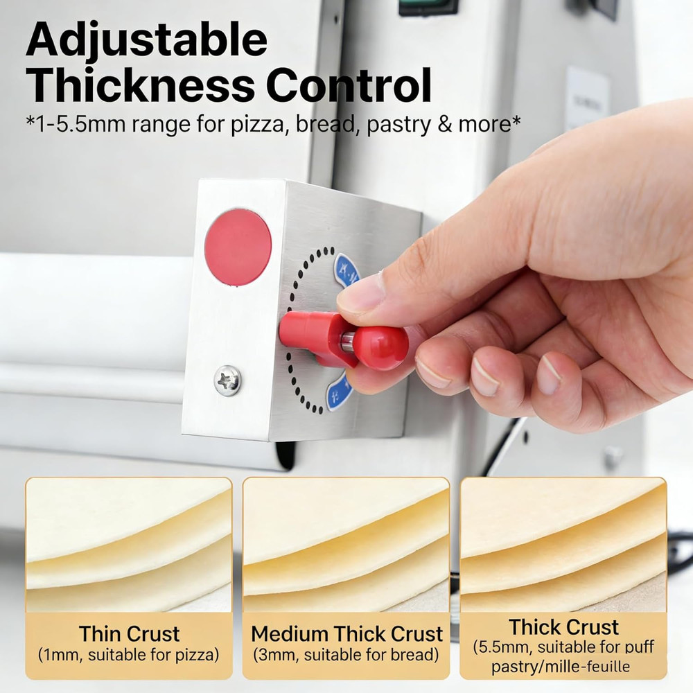 Electric Dough Sheeter Machine Pasta Maker Machine for Icing Pizza Dough Roller